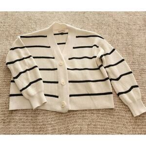 Universal Thread Women's Beige Black Striped Cotton Cardigan XL over size